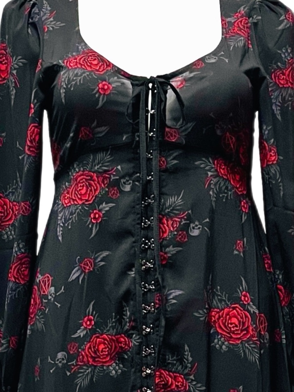 Killstar Hail Pandora Maxi Dress Corset Dark Romance Black Fairy Goth Size Large - Picture 4 of 16